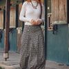 Cotton Harem Pants With Pockets Button Accent Comfy
